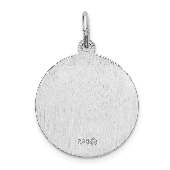 Million Charms 925 Sterling Silver Rhodium-Plated Spanish Religious Saint Joseph Medal Pendant