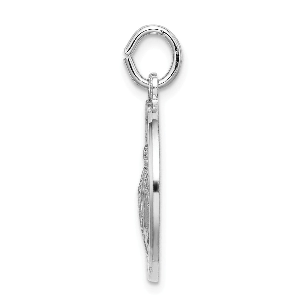 Million Charms 925 Sterling Silver Rhodium-Plated Spanish Religious Saint Jude Thaddeus Medal Pendant