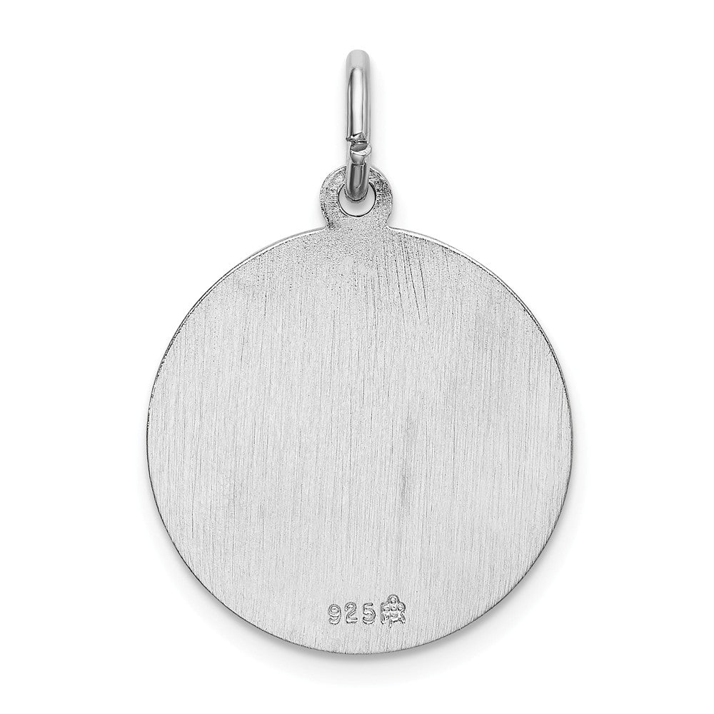 Million Charms 925 Sterling Silver Rhodium-Plated Spanish Religious Saint Jude Thaddeus Medal Pendant