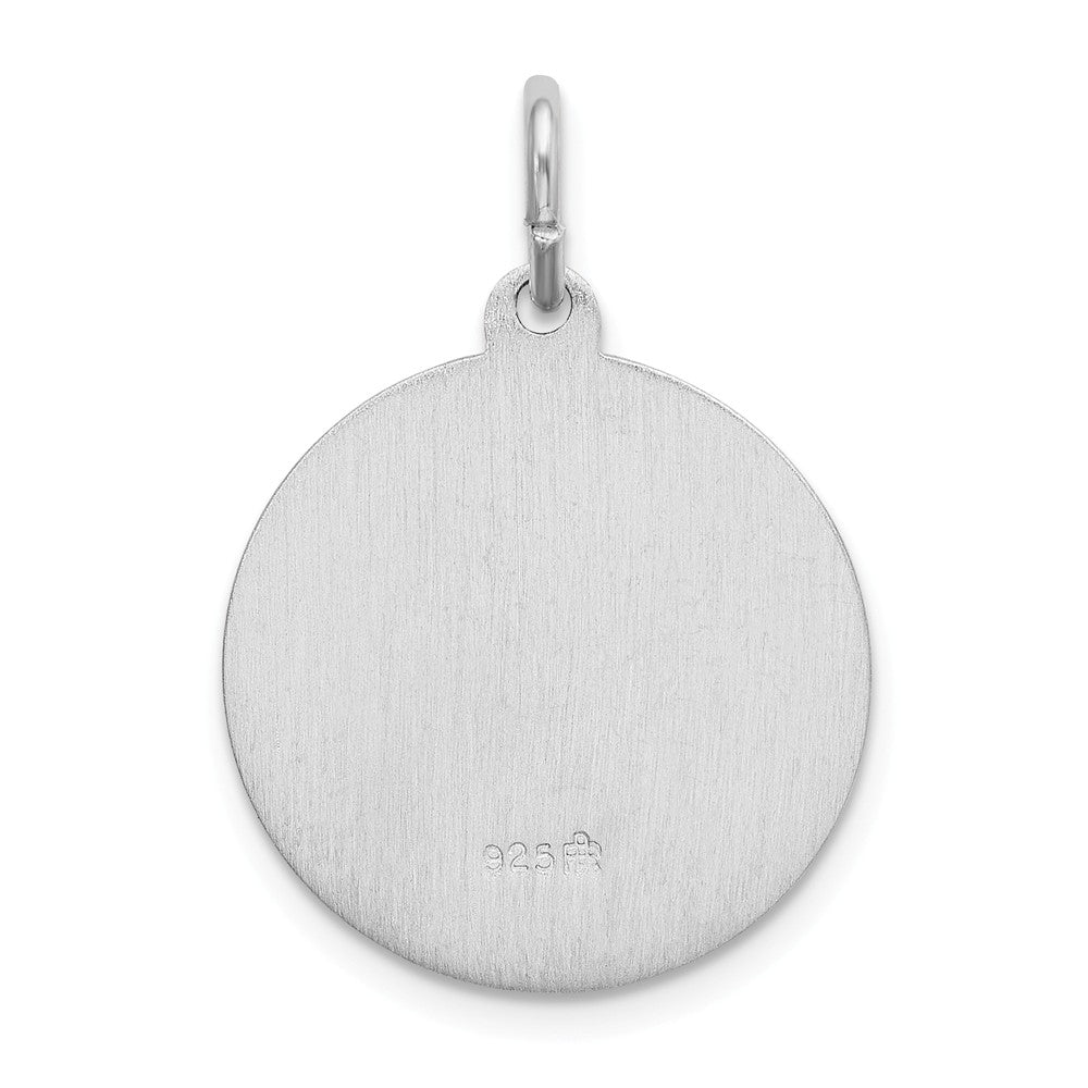 Million Charms 925 Sterling Silver Rhodium-Plated Spanish Religious Saint Lucy Medal Pendant