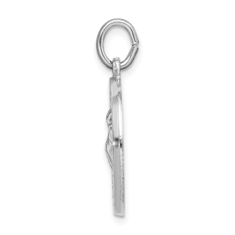 Million Charms 925 Sterling Silver Rhodium-Plated Spanish Religious Saint Anthony Medal Pendant