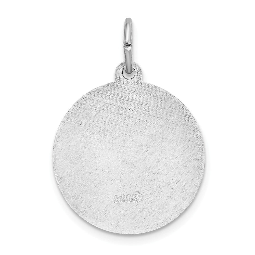 Million Charms 925 Sterling Silver Rhodium-Plated Spanish Religious Saint Anthony Medal Pendant