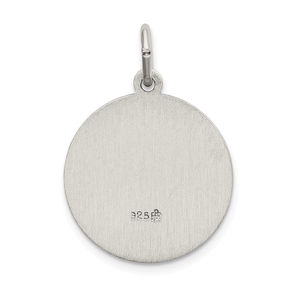Million Charms 925 Sterling Silver Satin Antiqued Religious Saint Anne Medal Pendant