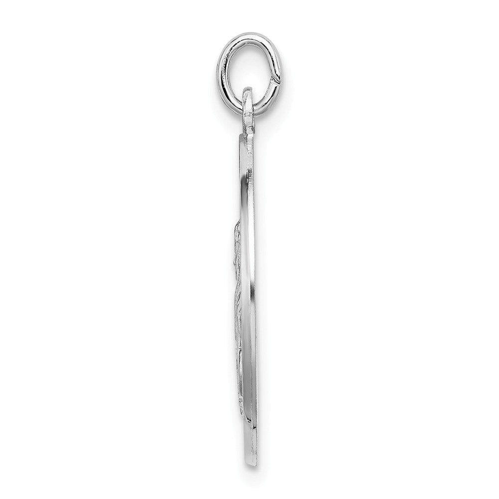 Million Charms 925 Sterling Silver Rhodium-Plated Spanish Religious Saint Gabriel Medal Pendant