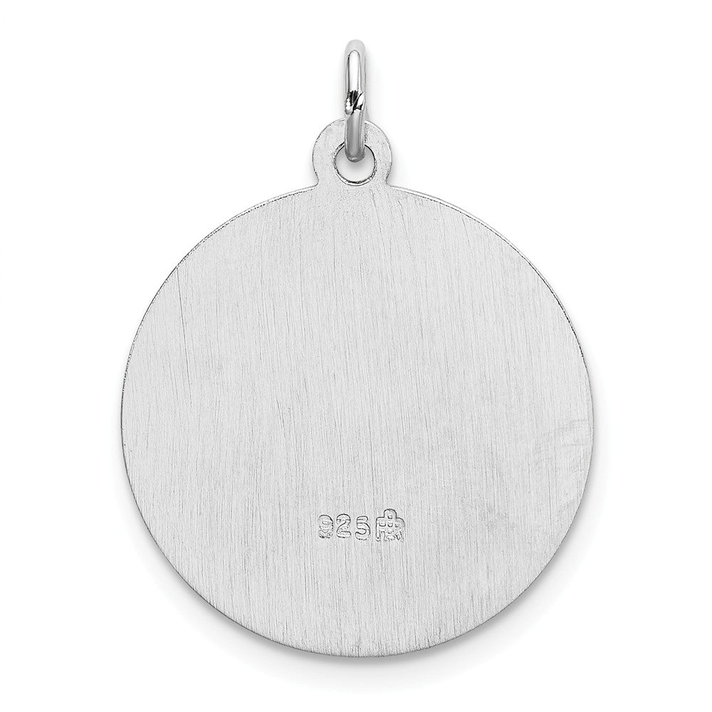 Million Charms 925 Sterling Silver Rhodium-Plated Spanish Religious Saint Gabriel Medal Pendant