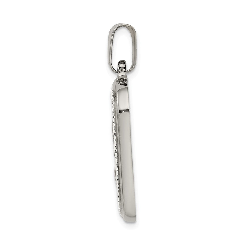Million Charms 925 Sterling Silver Polished Ruthenium-Plated The Lords Prayer Pendant