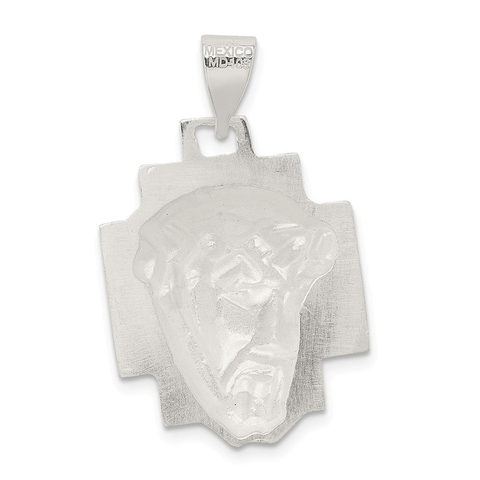 Million Charms 925 Sterling Silver Diamond-Cut Satin & Polished Ecce Homo Medal Pendant