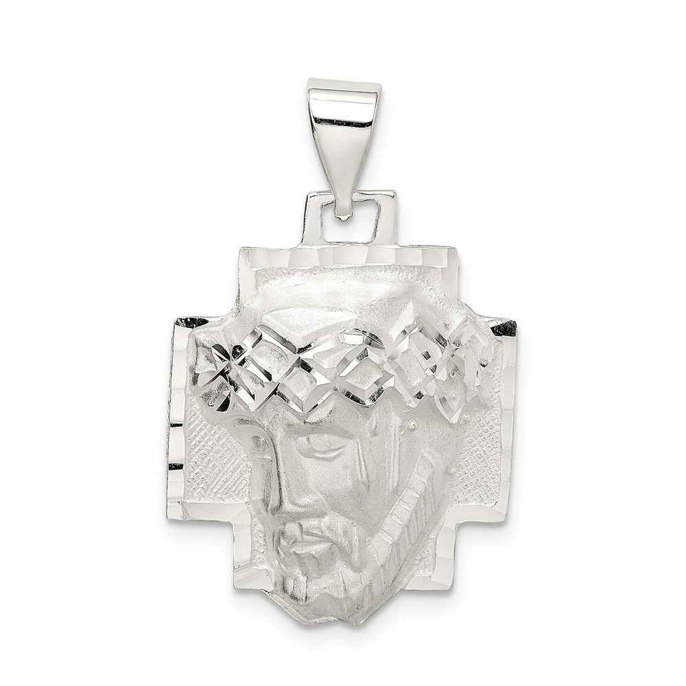 Million Charms 925 Sterling Silver Diamond-Cut Satin & Polished Ecce Homo Medal Pendant