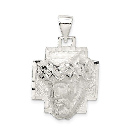 Million Charms 925 Sterling Silver Diamond-Cut Satin & Polished Ecce Homo Medal Pendant