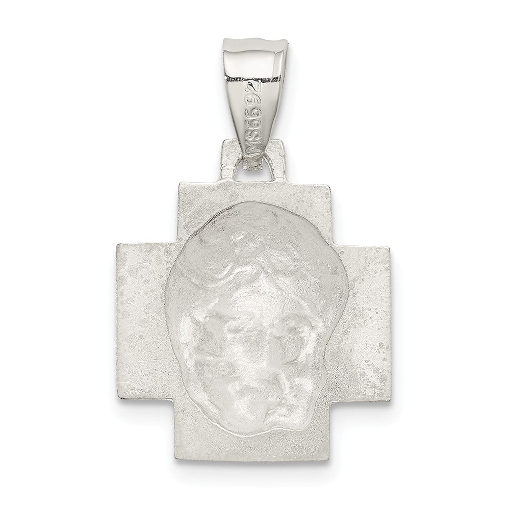 Million Charms 925 Sterling Silver Diamond-Cut Satin & Polished Ecce Homo Medal Pendant
