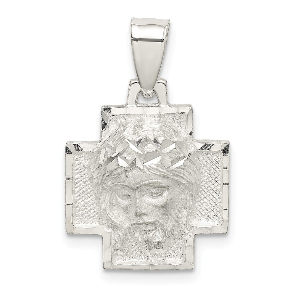 Million Charms 925 Sterling Silver Diamond-Cut Satin & Polished Ecce Homo Medal Pendant