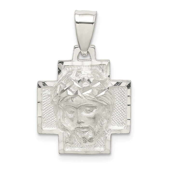 Million Charms 925 Sterling Silver Diamond-Cut Satin & Polished Ecce Homo Medal Pendant