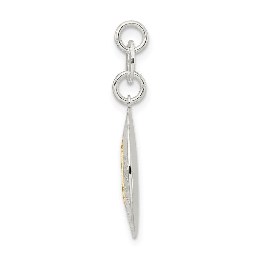 Million Charms 925 Sterling Silver With Gold-Tone Polished Confirmation Pendant