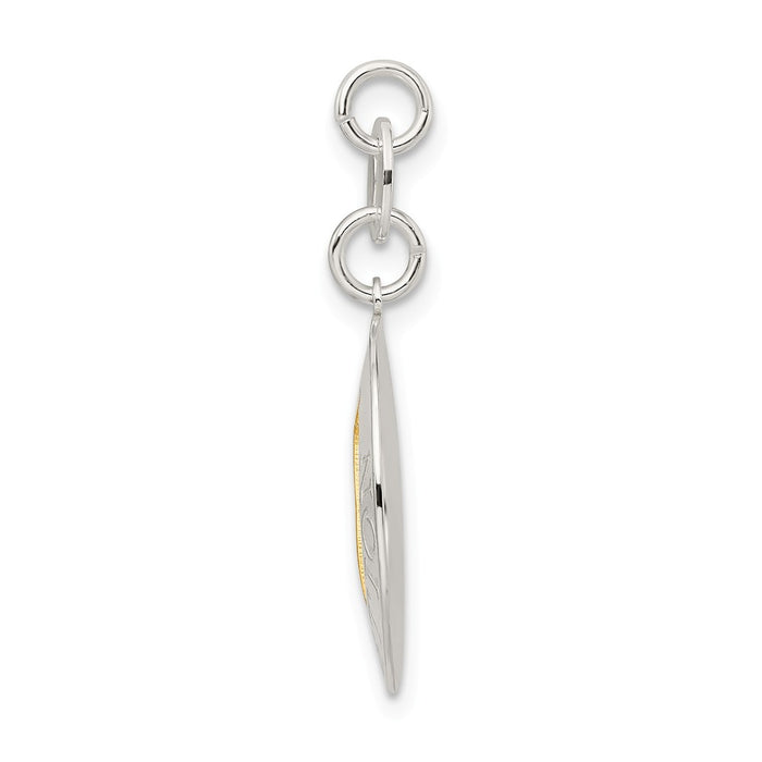 Million Charms 925 Sterling Silver With Gold-Tone Polished Confirmation Pendant