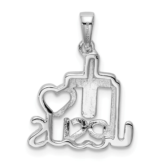Million Charms 925 Sterling Silver Rhodium-Plated Crystal I ? Jesus Pendant