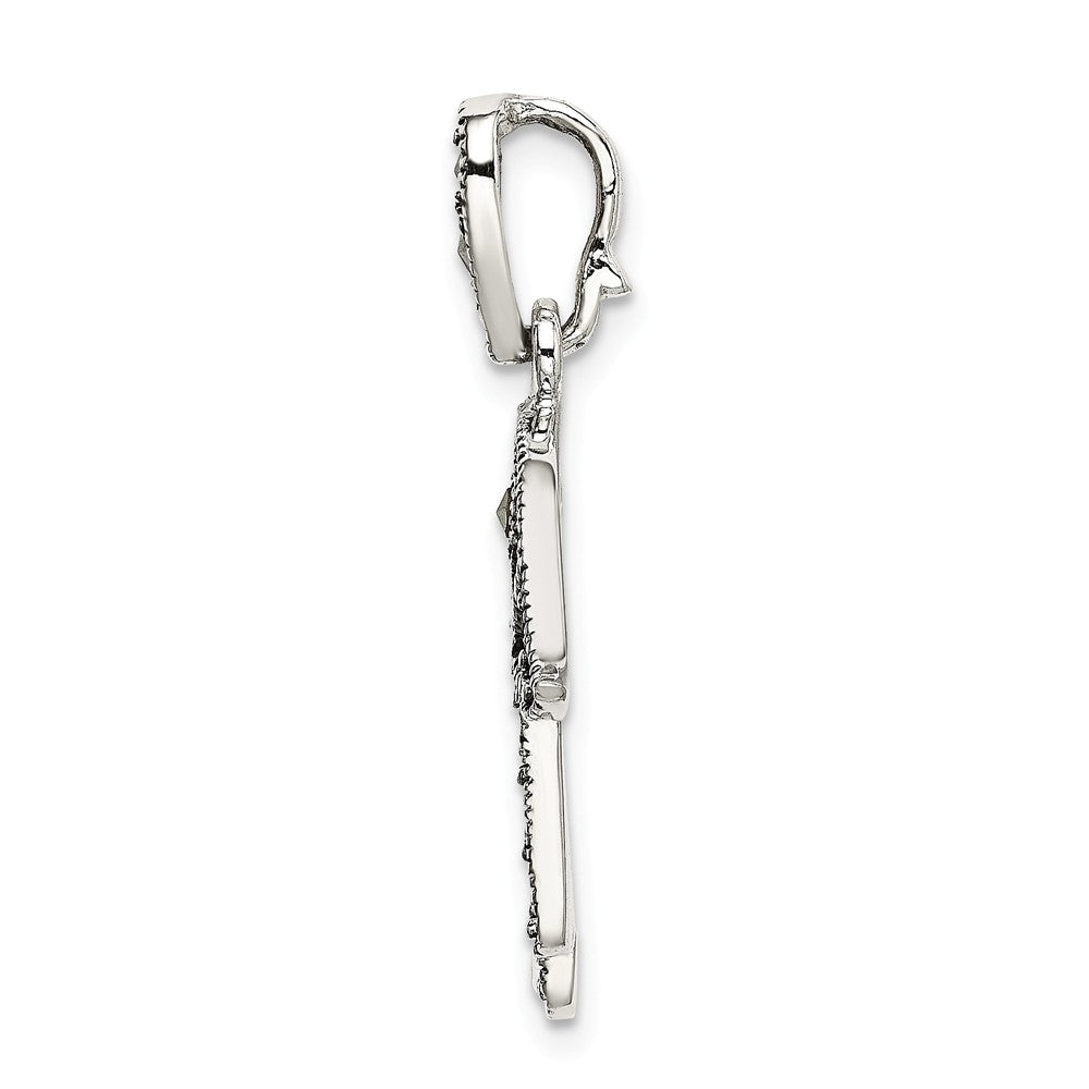 Million Charms 925 Sterling Silver Antiqued Marcasite Chamseh Hand Pendant