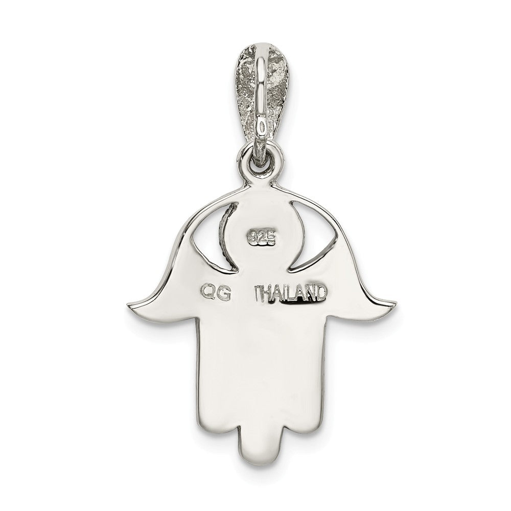 Million Charms 925 Sterling Silver Antiqued Marcasite Chamseh Hand Pendant
