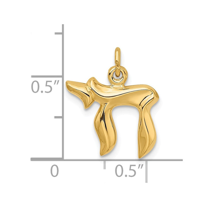 Million Charms 925 Sterling Silver Gold-Plated Polished Small Chai Pendant