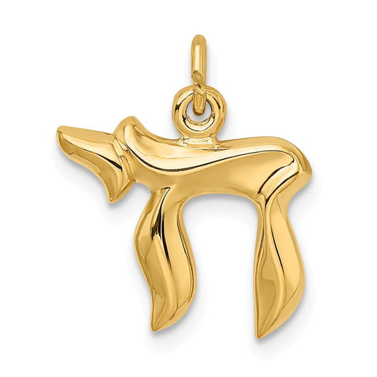 Million Charms 925 Sterling Silver Gold-Plated Polished Small Chai Pendant