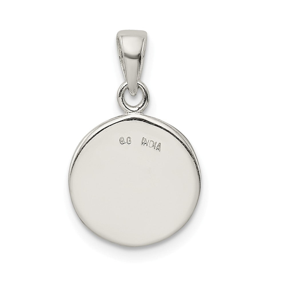 Million Charms 925 Sterling Silver Glitter Enamel Letter O Circle Pendant