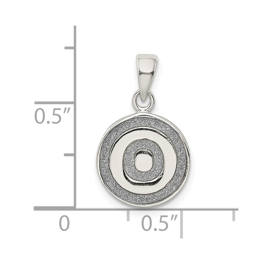 Million Charms 925 Sterling Silver Glitter Enamel Letter O Circle Pendant