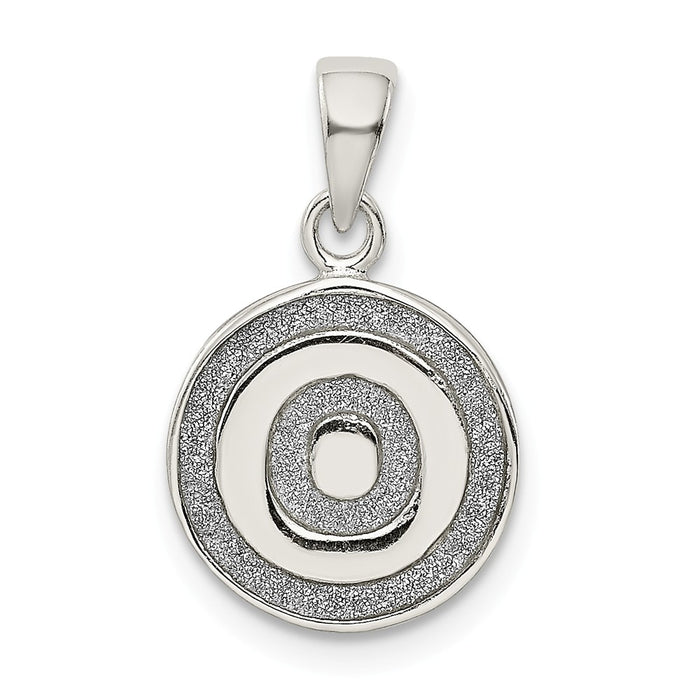 Million Charms 925 Sterling Silver Glitter Enamel Letter O Circle Pendant