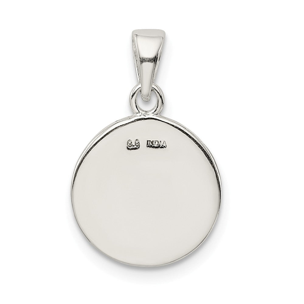Million Charms 925 Sterling Silver Glitter Enamel Letter S Circle Pendant