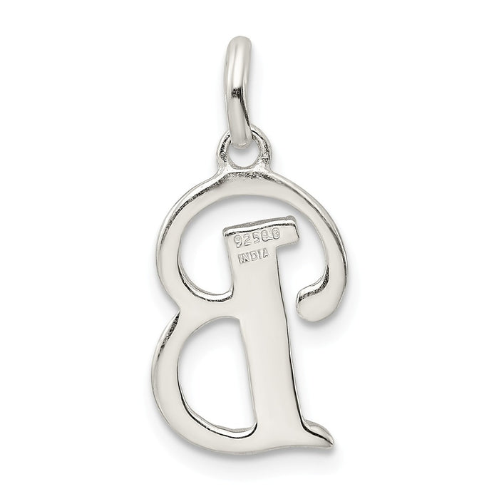 Million Charms 925 Sterling Silver Polished Glitter Enamel Letter B Pendant