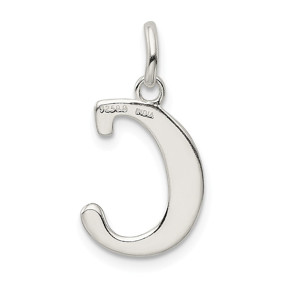 Million Charms 925 Sterling Silver Polished Glitter Enamel Letter C Pendant