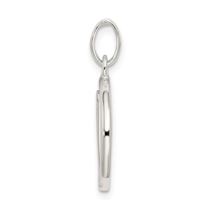 Million Charms 925 Sterling Silver Polished Glitter Enamel Letter D Pendant