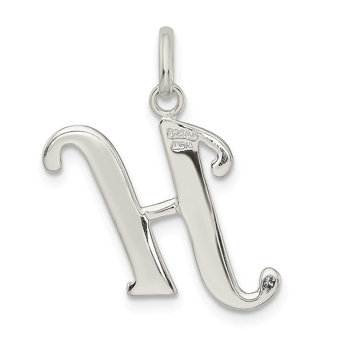 Million Charms 925 Sterling Silver Polishedglitter Enamel Letter H Pendant