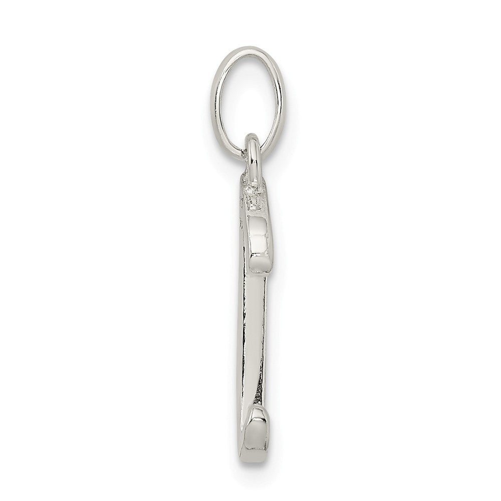 Million Charms 925 Sterling Silver Polished Glitter Enamel Letter J Pendant