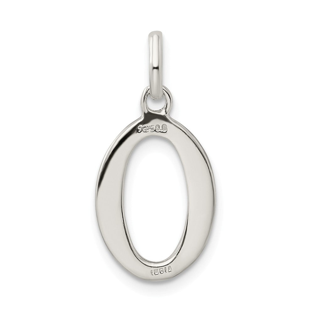 Million Charms 925 Sterling Silver Polished Glitter Enamel Letter O Pendant
