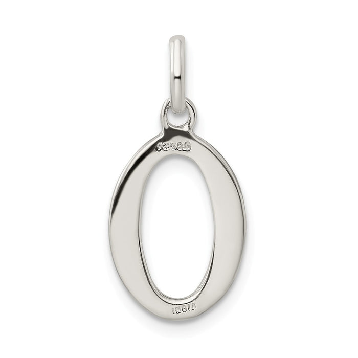 Million Charms 925 Sterling Silver Polished Glitter Enamel Letter O Pendant