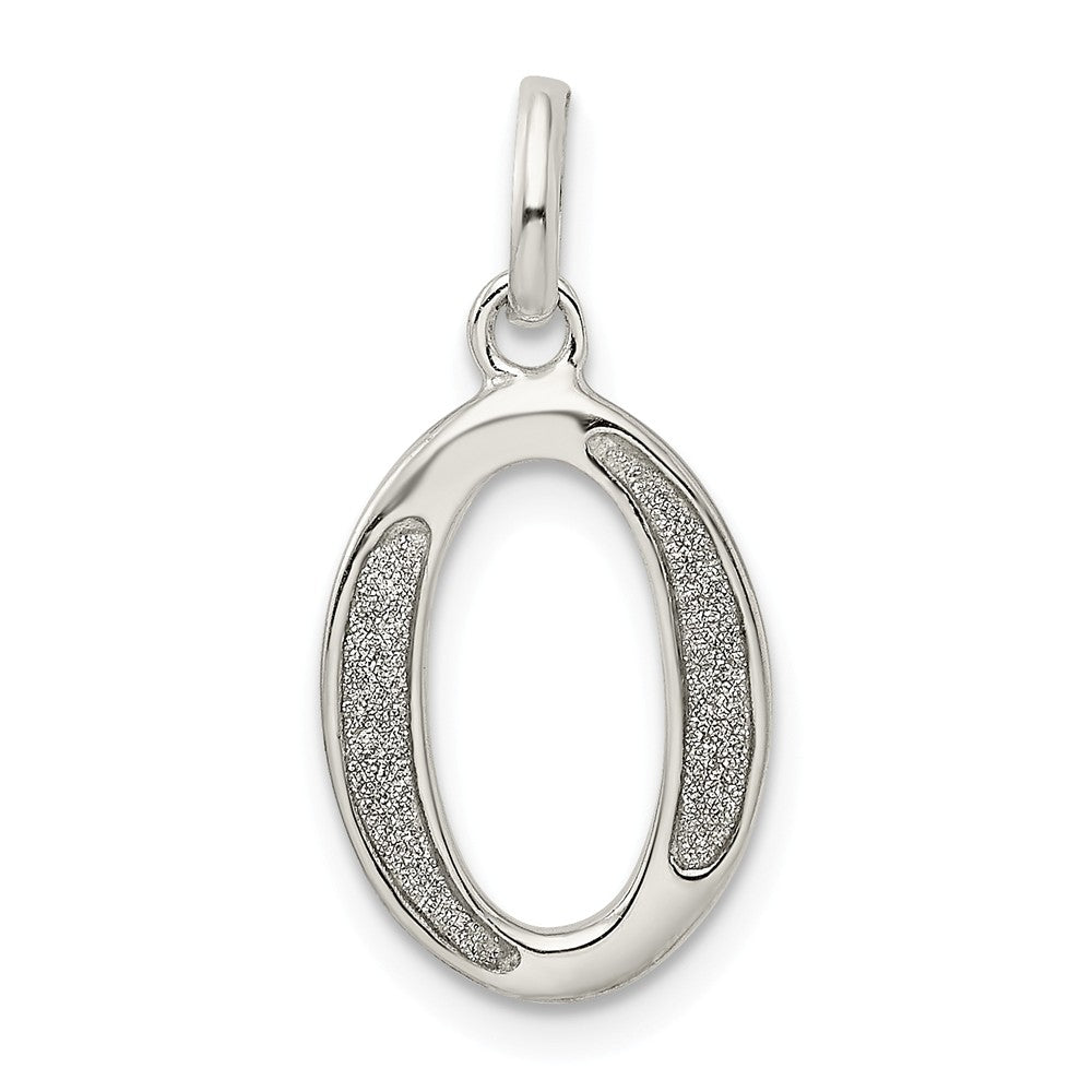 Million Charms 925 Sterling Silver Polished Glitter Enamel Letter O Pendant