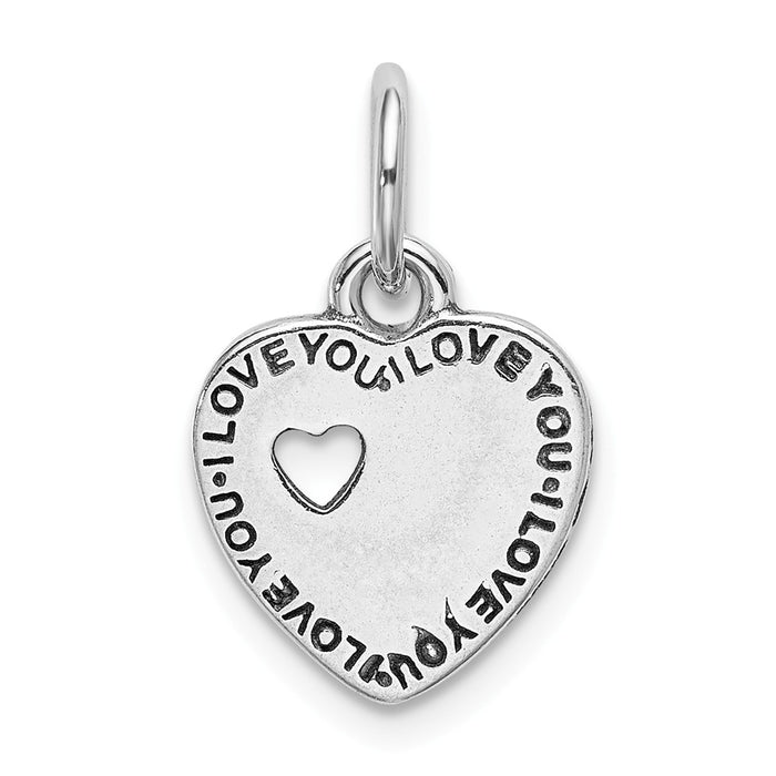 Million Charms 925 Sterling Silver Rhodium-Plated Oxidized You, Me Pendant