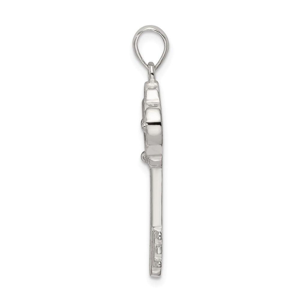Million Charms 925 Sterling Silver Polished Heart Key Pendant