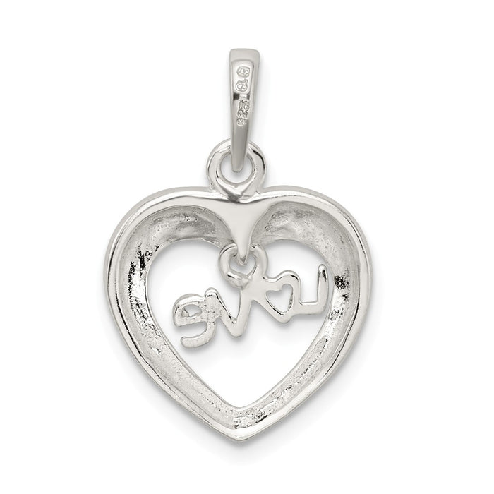 Million Charms 925 Sterling Silver Polished Love Heart Pendant