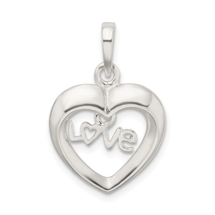 Million Charms 925 Sterling Silver Polished Love Heart Pendant