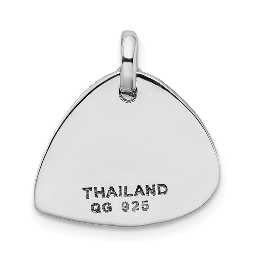 Million Charms 925 Sterling Silver/Rh-Plate/Swarovski Elem Antiqueguitar Pick Pendant