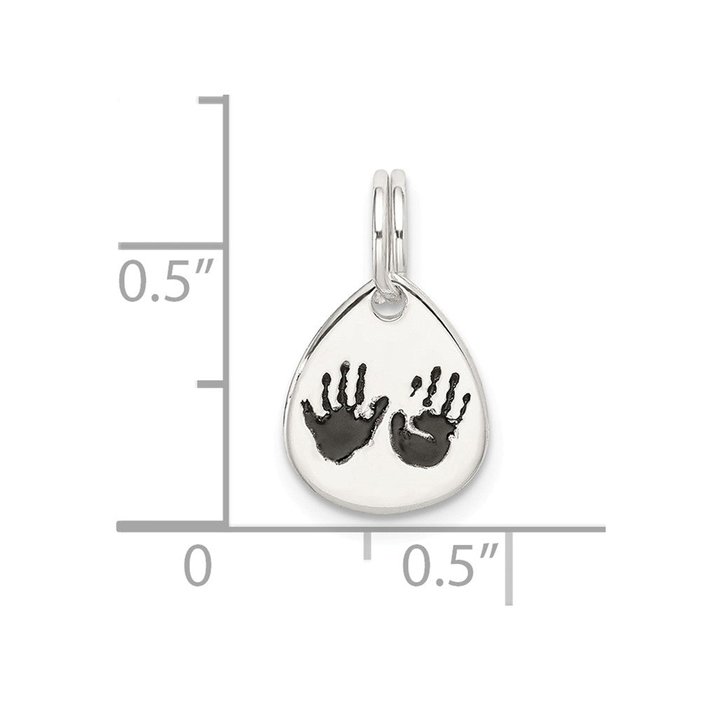 Million Charms 925 Sterling Silver Enameled Hand Print Charm