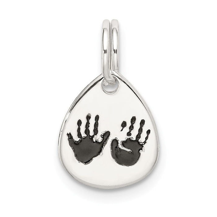 Million Charms 925 Sterling Silver Enameled Hand Print Charm