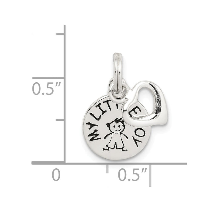 Million Charms 925 Sterling Silver Enameled My Little Boy 2-Piece Charm