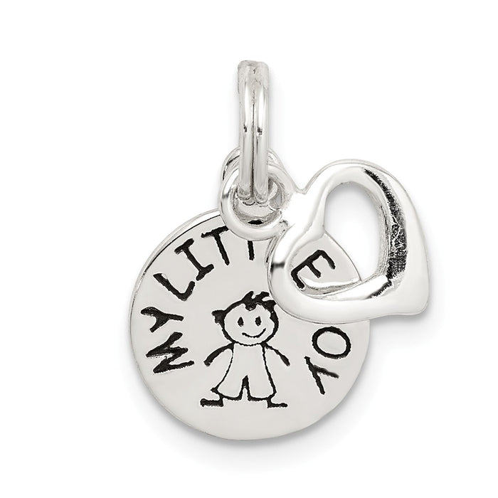 Million Charms 925 Sterling Silver Enameled My Little Boy 2-Piece Charm