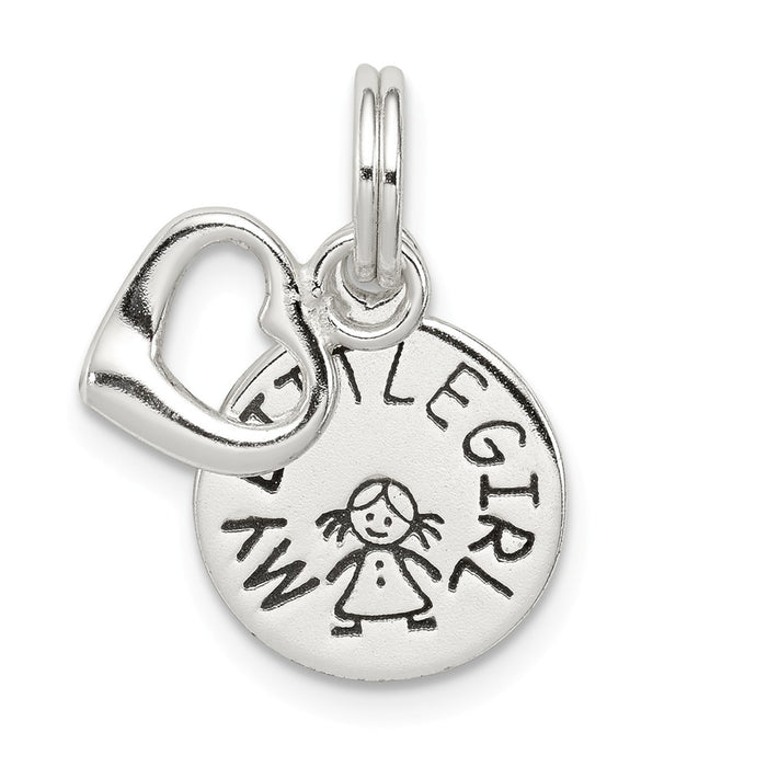 Million Charms 925 Sterling Silver Enameled My Little Girl 2-Piece Charm