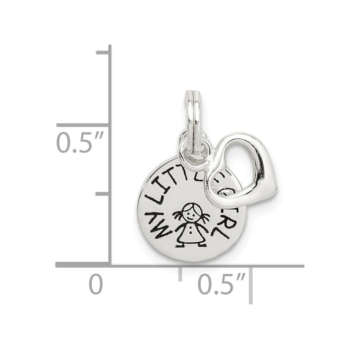 Million Charms 925 Sterling Silver Enameled My Little Girl 2-Piece Charm
