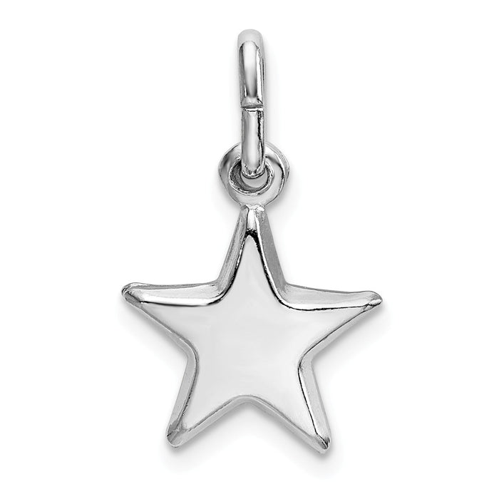 Million Charms 925 Sterling Silver Rhodium-plated Plated Polished Star Charm
