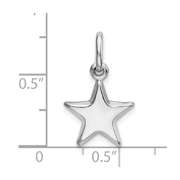 Million Charms 925 Sterling Silver Rhodium-plated Plated Polished Star Charm