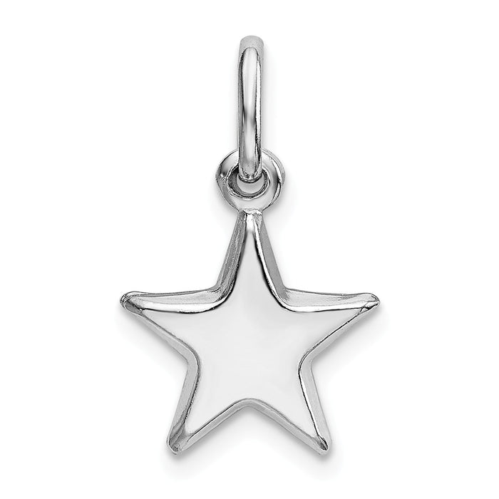Million Charms 925 Sterling Silver Rhodium-plated Plated Polished Star Charm
