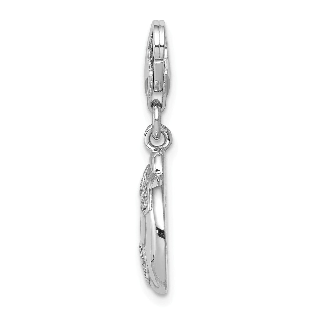 Million Charms 925 Sterling Silber Rhodium-Plated (Cubic Zirconia) CZ Ladybug With Lobster Clasp Charm